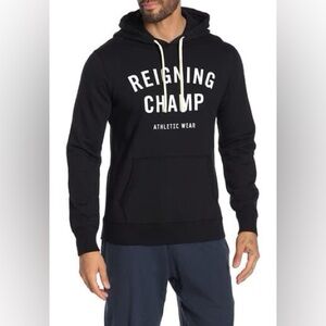 Reigning Champ Midweight Terry Pullover Hoodie Black Mens Medium